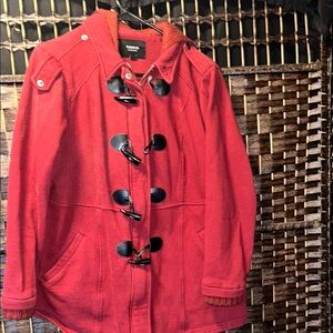 Torrid Red Utility Jacket with Toggle Closures